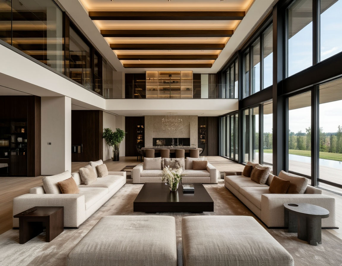 Шикарный интерьер монолитной усадьбы под ключ